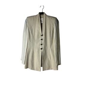 Cache linen and sheer sleeve blazer size 6